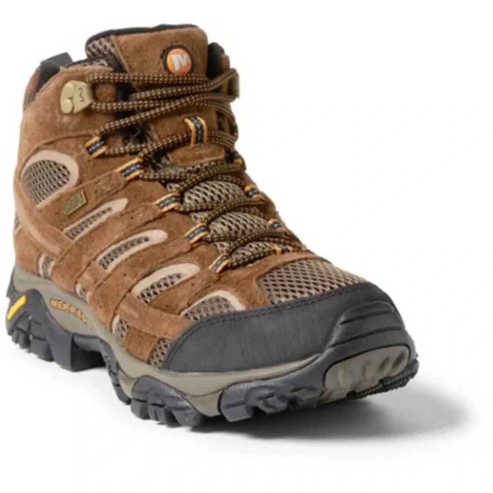 Merrell Men's Size 11.5 Moab 2 Mid Waterproof Hiking Boots Brown Earth NWT